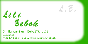 lili bebok business card
